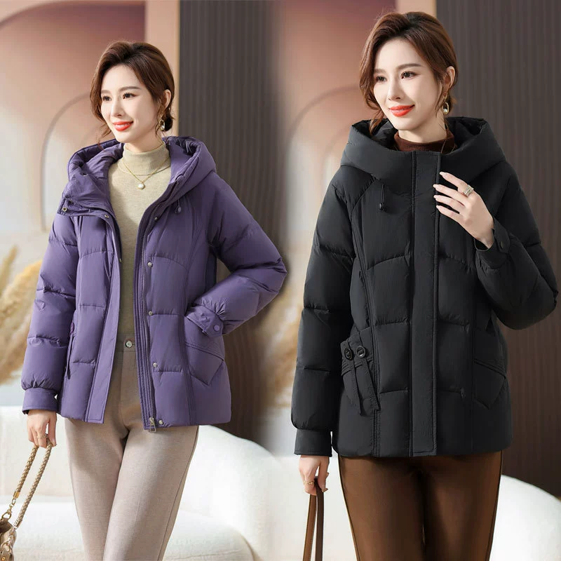 Зимний пуховик для мам среднего возраста Noble Lady 2023, новинка женской одежды среднего и пожилого возраста, зимнее короткое пальто на 50 лет