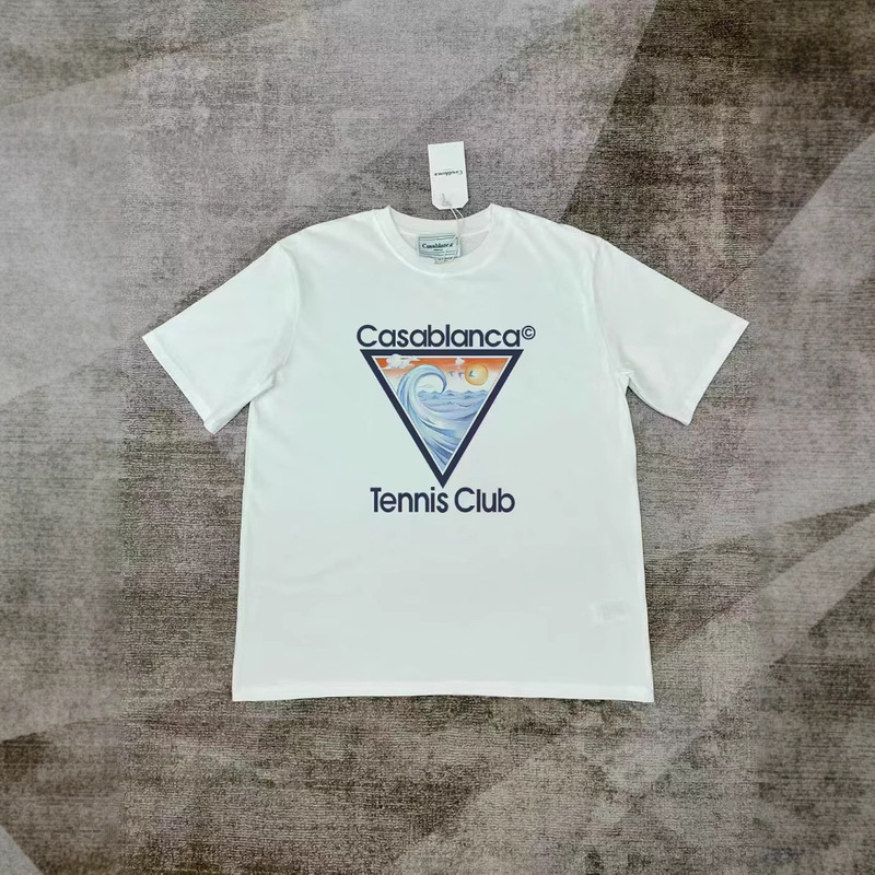 【260g】カサブランカプリント トレンド個性柄 メンズ レディース ゆったり半袖Tシャツ|undefined