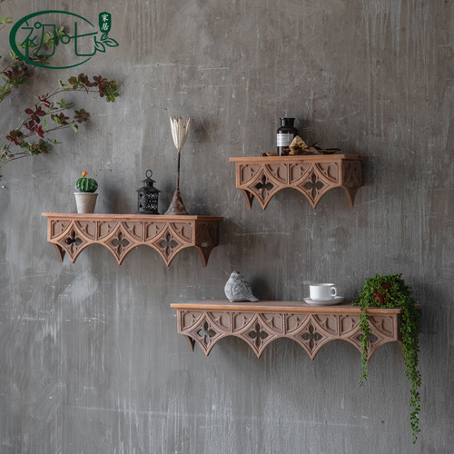 Minimalist vintage wall shelf, wedding photography backdrop decoration prop, retro industrial style wall hanging storage rack