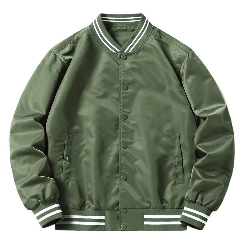 Primavera y otoño chaqueta de los hombres color sólido chaqueta piloto ropa de trabajo retro béisbol uniforme moda pareja suelta casual todo-juego