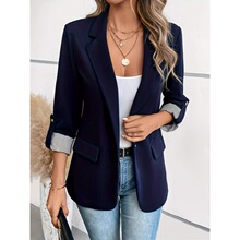 N 99409 Fashion Button Blazer Roll Sleeve ���e�~�����b