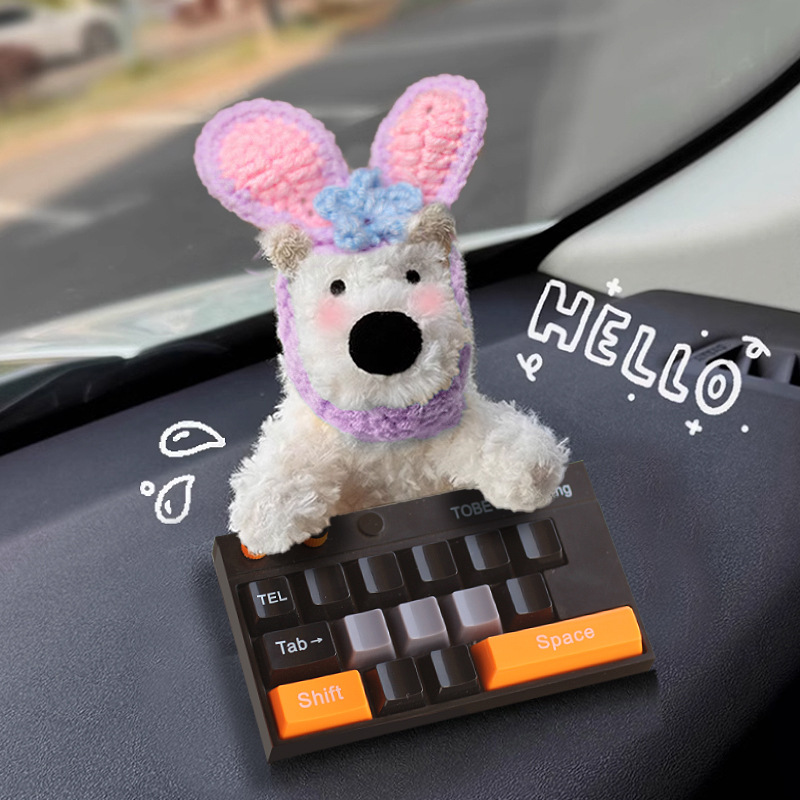 Tarjeta de estacionamiento temporal del automóvil lindo West Highland Puppy Keyboard Teléfono del automóvil Número de matrícula Decoración del automóvil Mover el automóvil