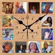 工厂一件定制木板挂钟工艺挂表跨境热销钟表柔性制造时钟