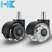 2寸透明双轮电竞椅滑轮办公椅万向轮子卡簧滚轮静音脚轮跨境爆款