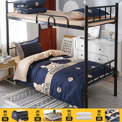 Manufacturer wholesales three-piece student dormitory bed sheet set, brushed full set, four-piece set, employee bedding set, six-piece set