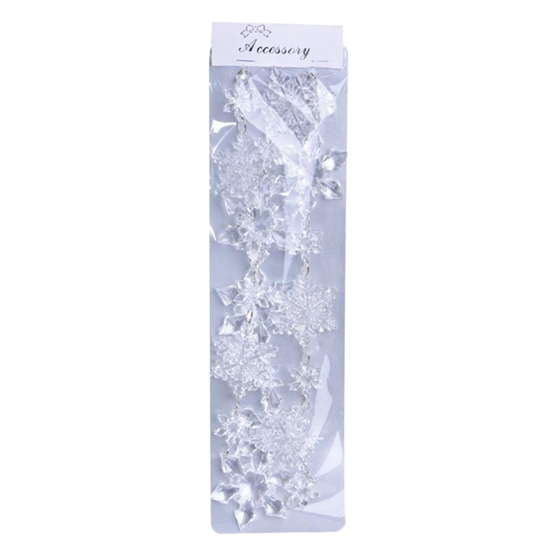 Amazon Venta caliente Navidad acrílico transparente copo de nieve diamante árbol colgante cristal lámpara decoraciones la boda