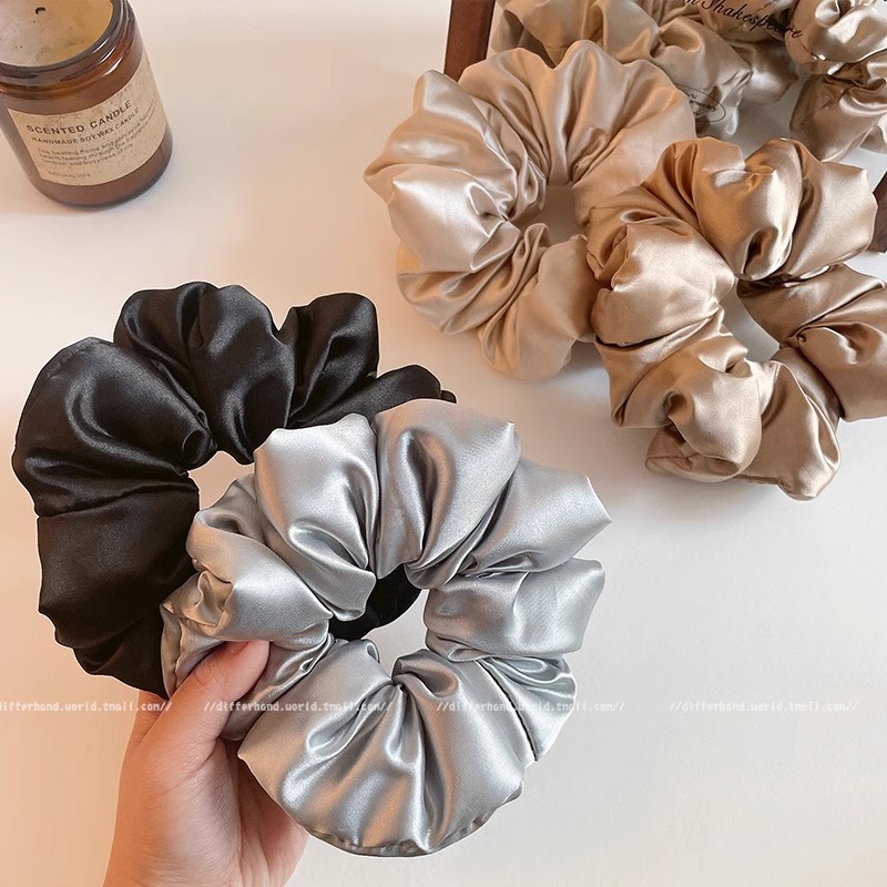 almohada de satén para dormir anillo de cabello de alto nivel coreano relleno de algodón cuerda de cabello bola de cabello