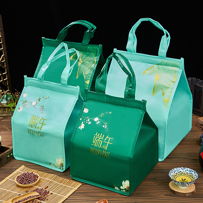 2024 Dragon Boat Festival Zongzi Packaging Box Insulated Bag Preservation Aluminum Foil Seafood Food BBQ Handheld Gift Aluminum Foil Bag