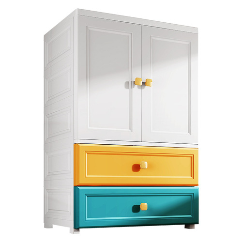 Super Peng 70 Width Colorful Children's Wardrobe Door Open Storage Cabinet Storage Cabinet Assembly Plastic Cabinet Hanging Wardrobe 