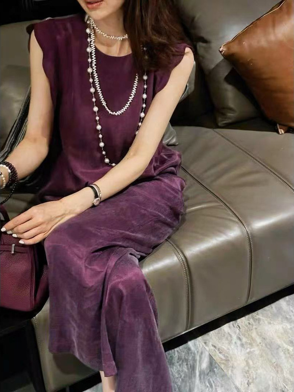 南油批发夏季新款真丝丝绒一整套独特新中式国风年轻上衣裤子套装|undefined