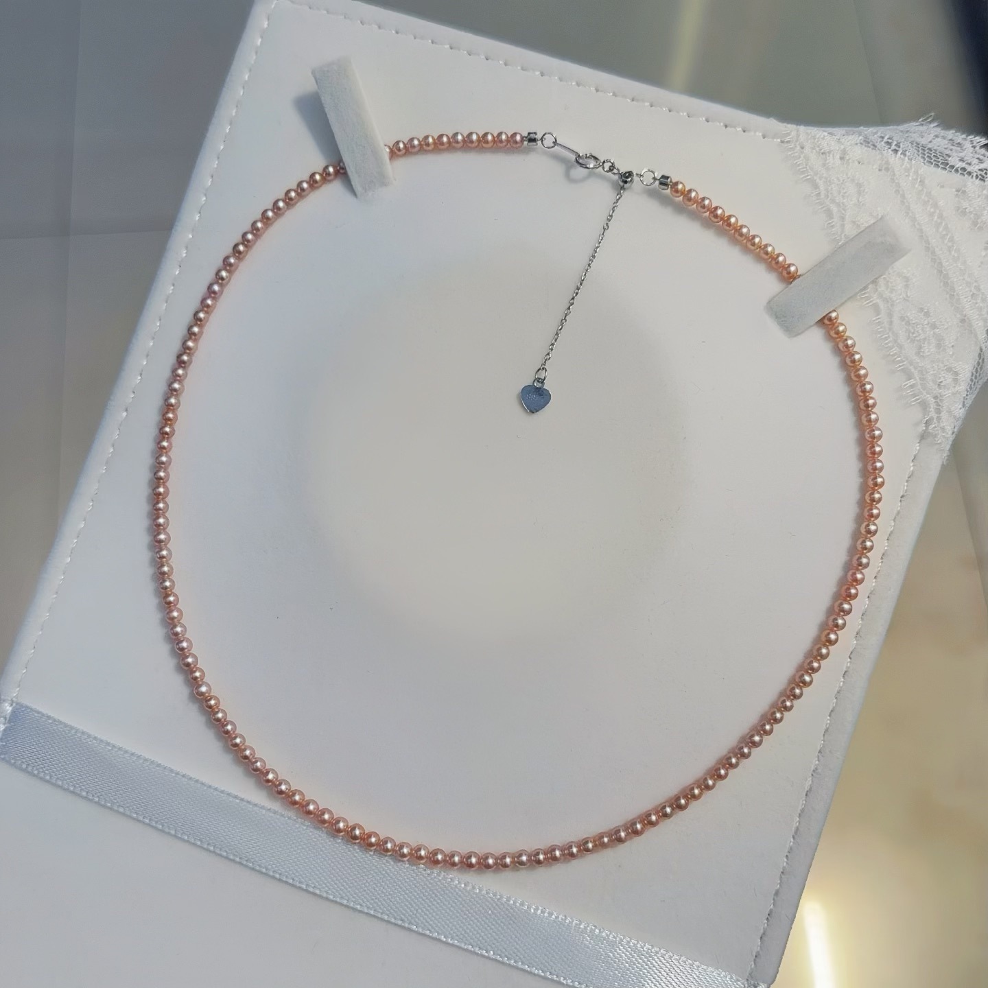 ���ߵ�ˮ����߼�����S925������Ȼɫ3-4mm��Բ��Ͼ������������