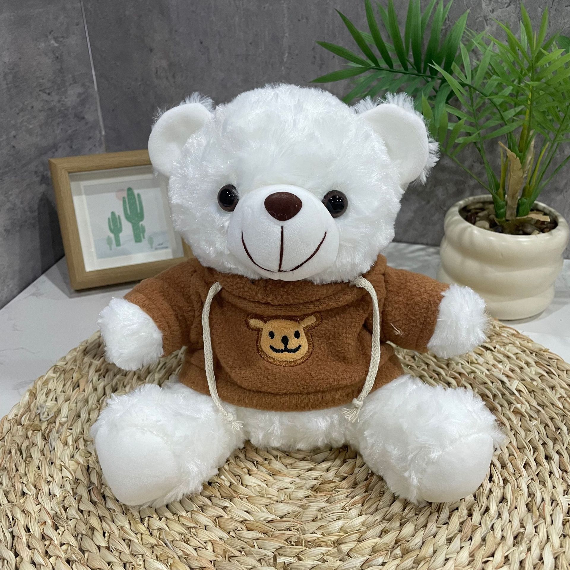 Teddy Bear se puede imprimir LOGO evento de vacaciones muñeca regalo para el hogar adornos de escritorio abrazar juguetes de peluche