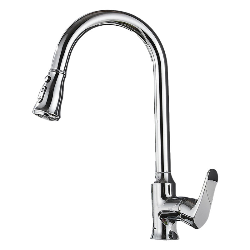 Tirón de la cocina grifo de agua caliente y fría de cobre estirable hogar cocina grifo fregadero grifo del fregadero image 1
