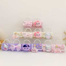 批发可爱女童蕾丝优雅公主斜挎包小香风时尚儿童珍珠手提包卡通萌