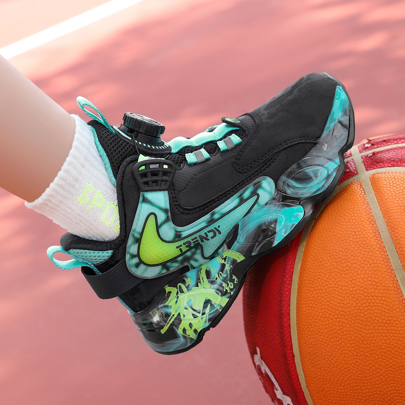 Zapatos de baloncesto de lana para niños invierno nuevo calentamiento antideslizante para niños zapatos deportivos antifría y antiabrasión para niños mayores