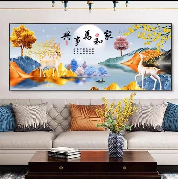Mona Lisa Royal Cross Stitch Home and Prosperity Dream Elk bordado de hilo hecho a mano 46 colores bordado completo sin contorno image 2