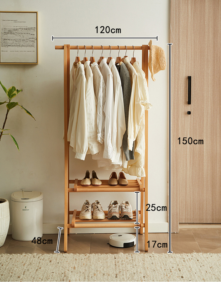 Wholesale Modern Double-Layer Clothes Rack - Real Wood, Customizable ...