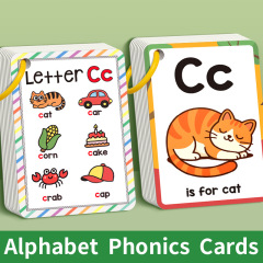 子供の早期教育用のクロスボーダー英語アルファベットカード26枚、色、動物、文字の学習、啓発認知カード