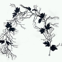 仿真枯枝藤条 亚马逊万圣节黑色枫叶树枝室内节日装饰品人造枫叶