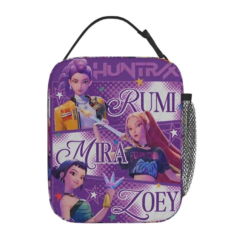Cross-Border Best-Selling Insulated Ice Pack Lunch Bag Huntrix Kpop Box Casual Portable Lunch Box for Outdoor Use