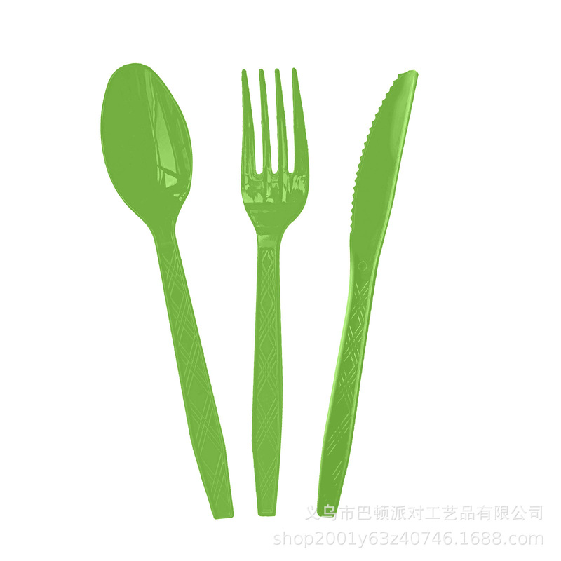グリーン恐竜テーマパーティー食器ファッションピンク使い捨てナイフスプーンフォーク紙皿パーティーセット用品|undefined