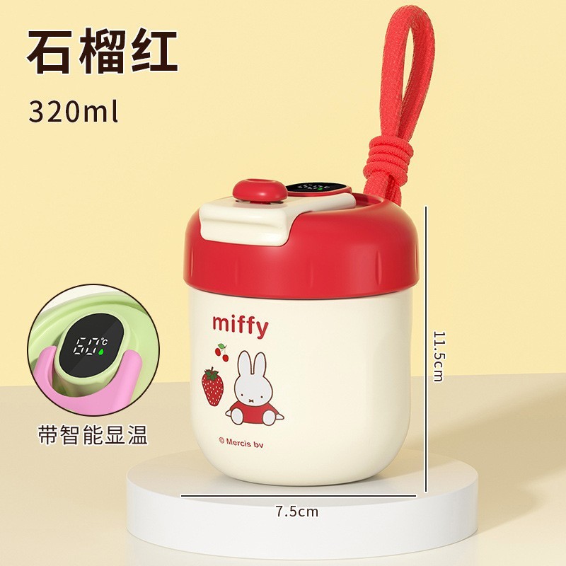 ミッフィーステンレス保温カップ高颜値コーヒーカップ陶磁器ダブル飲料カップ携帯アニメストローカップ卸売り|undefined