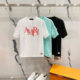Spring and summer 2025 new A @ MI foam letter pattern crew neck pullover short sleeve men and women with a batch of hair