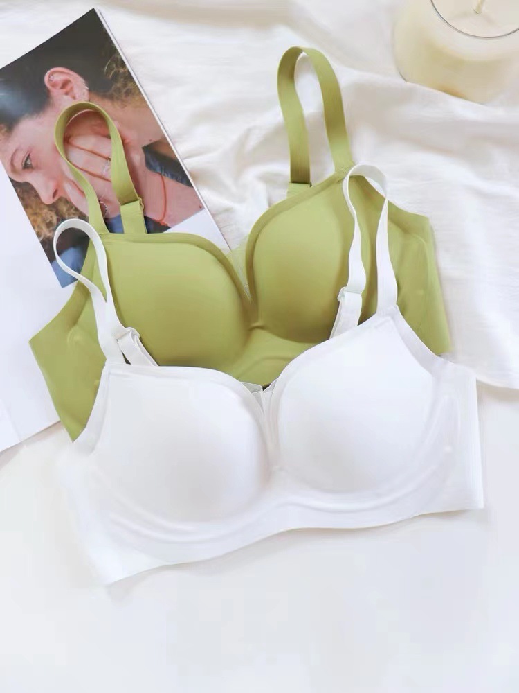 La primavera y el verano sin costuras jalea inalámbrica ropa interior de las mujeres sin costura de una sola pieza brillante VV hilo chaleco sujetador