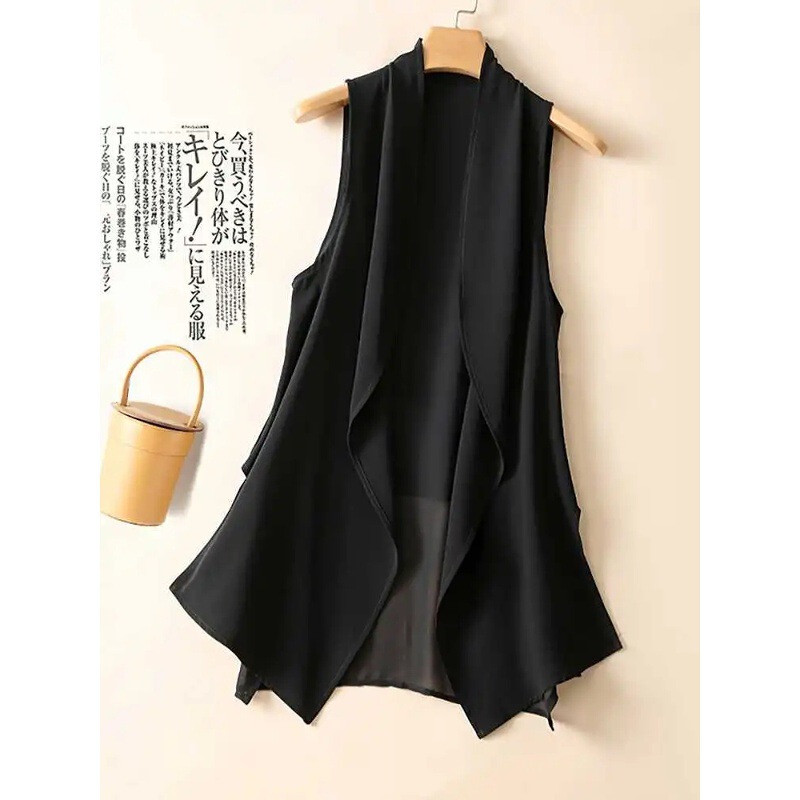 9117 spring and summer plus size 2024 new chiffon vest women's long thin sleeveless vest cardigan 9117 spring and summer plus size 2024 new chiffon vest women's long thin sleeveless vest cardigan