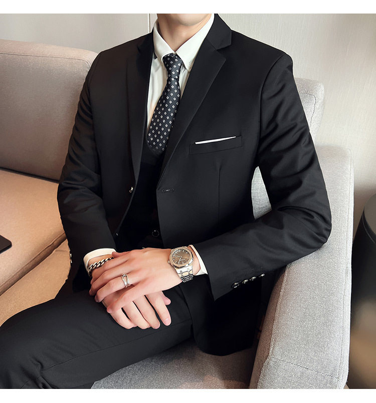 Bộ vest nam ba món ôm dáng, áo vest công sở cho nhân viên văn phòng và chú rể — Burgundy (áo đơn hai nút), Burgundy (áo đơn một nút), Màu xanh (áo đơn hai nút), Màu xanh (áo đơn một nút) chi tiết 13