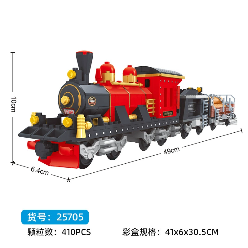 Train Builder Set Lego, railed model with minifigure — small-particle blocks, multiple piece counts