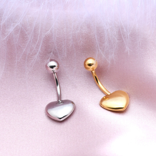 Factory direct sales stainless steel titanium steel electroplating love shaped belly button stud earrings cross-border e-commerce supply wholesale