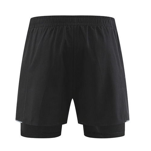 2024 Summer New Men's Two-Piece Sports Shorts Running Pants with Inner Liner Five-Finger Pants Training Pants