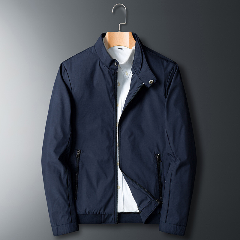 Jacket Men's Middle-aged Business Casual Spring and Autumn 2022 New Solid Color Collar Slim Clothes Jacket Men's Wear Jacket Men's Middle-aged Business Casual Spring and Autumn 2022 New Solid Color Collar Slim Clothes Jacket Men's Wear