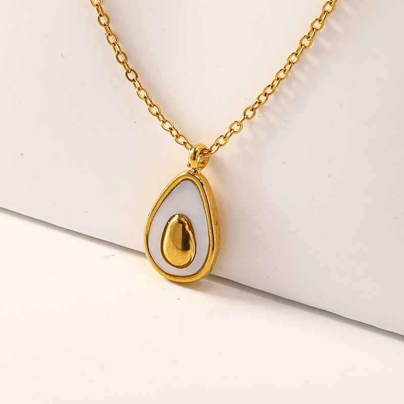 Mignon Fruit Acier Au Titane Placage Incruster Coquille Pendentif display picture 2