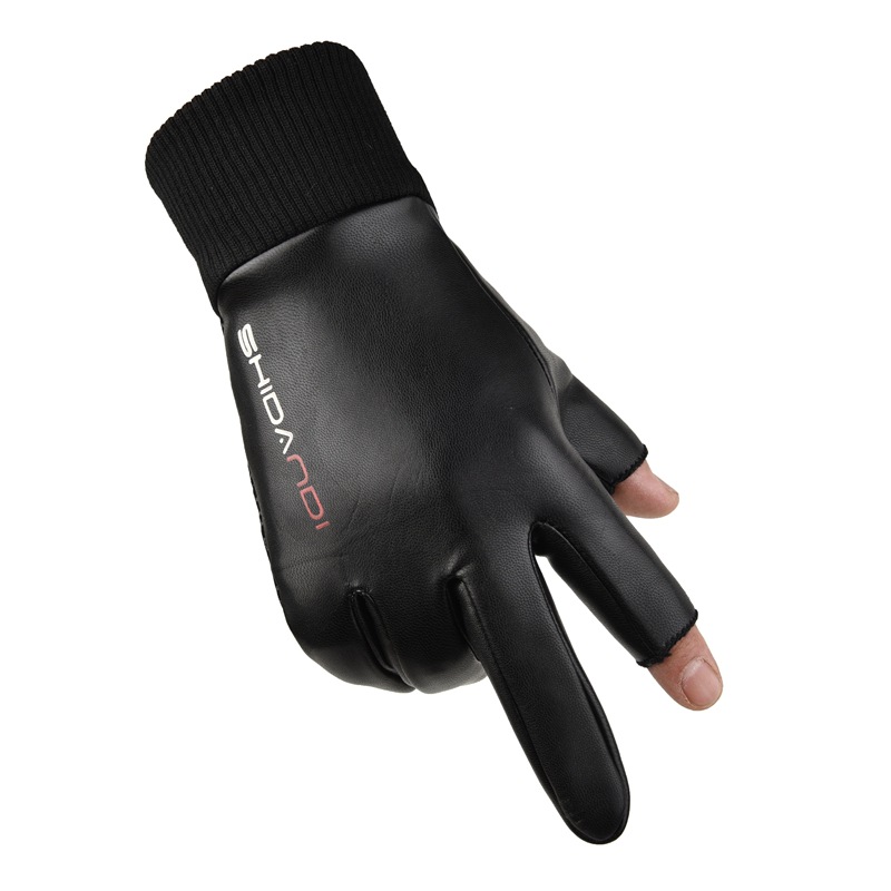 騎行手套男女秋冬季戶外漏指摩托車防水防風保暖加絨運動手套