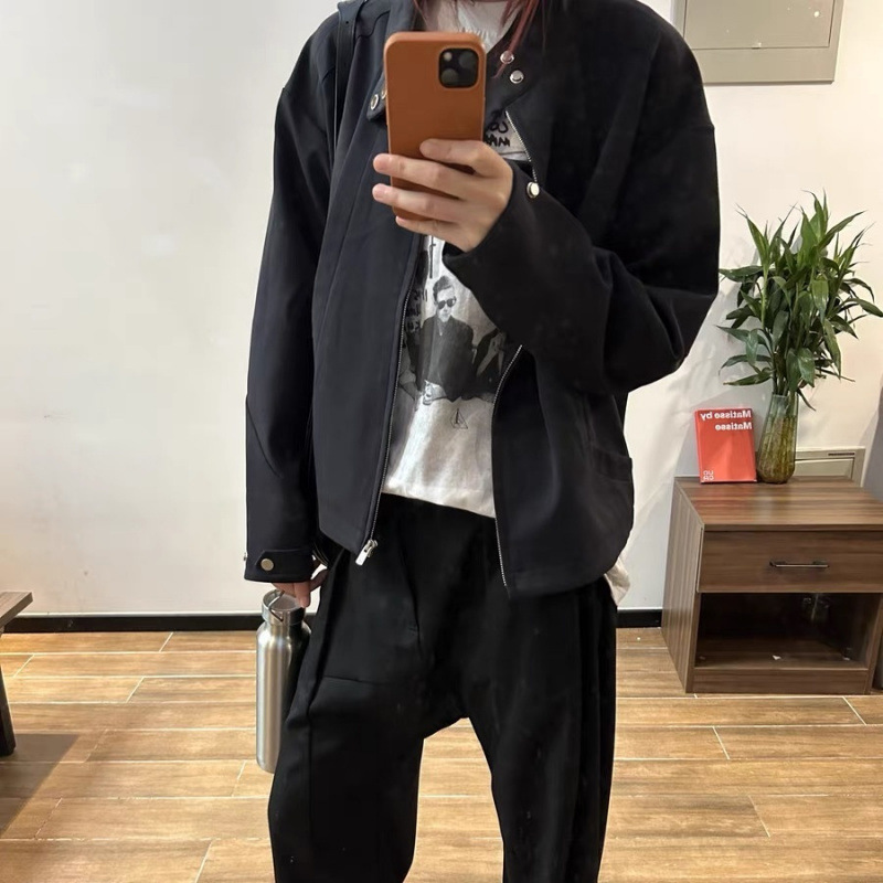 美式春秋哈灵顿夹克短款飞行员立领棒球服机车外套潮牌|undefined