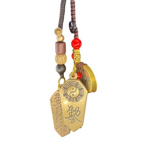 Brass Tai Chi Bagua Amulet Car Keychain Pendant Charm Peace Protection Amulet Ornament