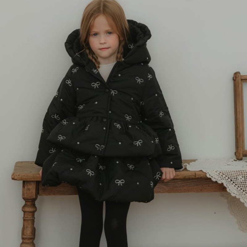 Niña algodón invierno bebé de invierno más grueso 2024 ropa de invierno ropa infantil coreana ropa de algodón encapuchada para niños