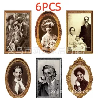 亚马逊美国爆款万圣节3D人变脸闹鬼的肖像照片画册框恐怖装饰跨境