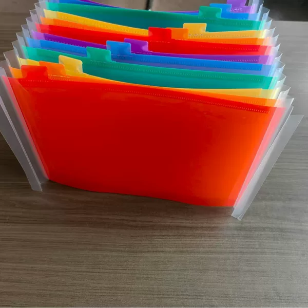 A4 File Folder with Transparent Inserts, Accordion-Style Multi-Layer Large Capacity Desktop Organizer for Students, Document and Test Paper Classification