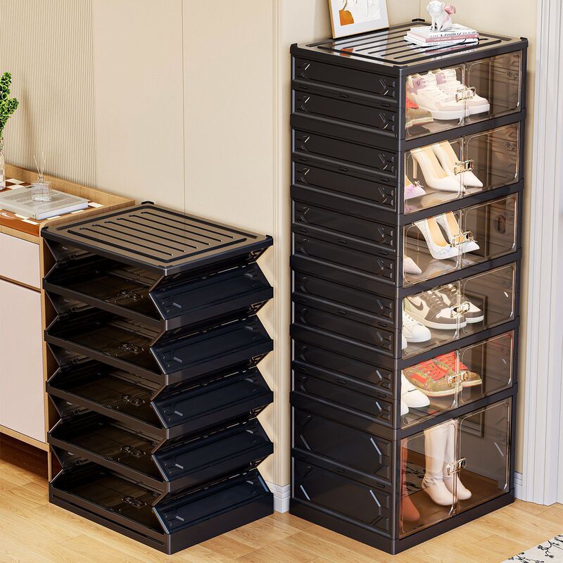 Shoe Cabinet for Home Use, No Installation Needed, Multi-Layer Foldable Shoe Storage for Entryway, Simple Dust-Proof Shoe Box and Shoe Rack for Rental Apartments Shoe Cabinet for Home Use, No Installation Needed, Multi-Layer Foldable Shoe Storage for Entryway, Simple Dust-Proof Shoe Box and Shoe Rack for Rental Apartments