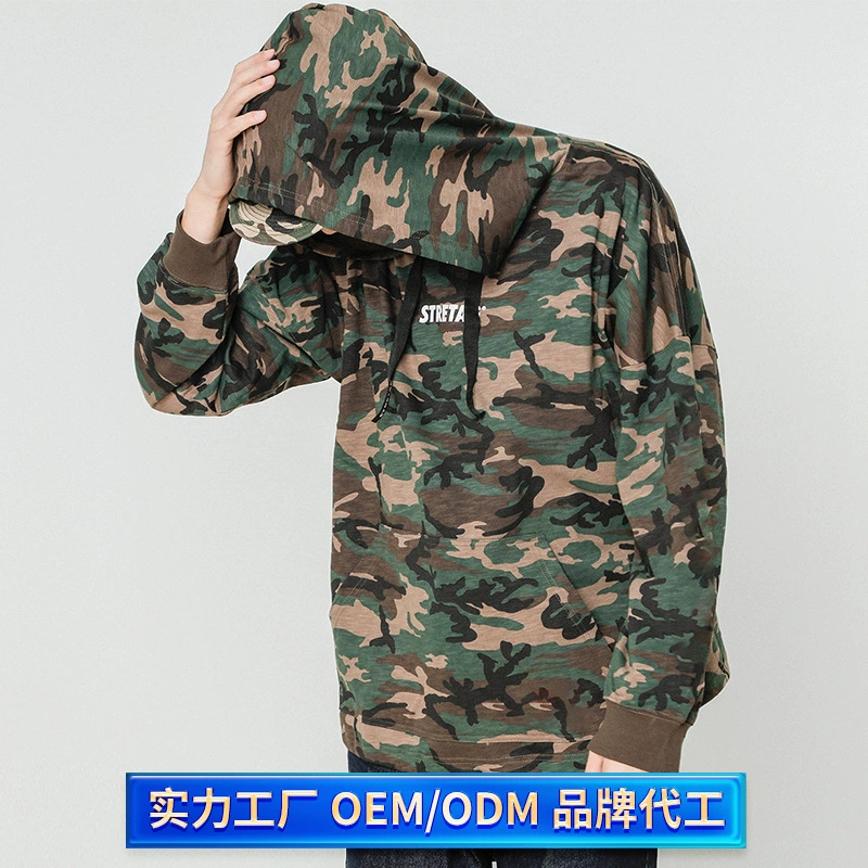 Сила фабрика трансграничная Внешняя торговля образцы из национального прилива американский женский камуфляж свитер с капюшоном пальто небольшая одинарная фабрика по обработке