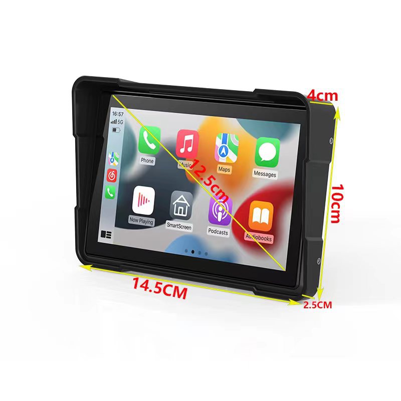 Hot-Selling Model 5inch Motorcycle Carplay 5inch Dashcam Supports Dual Recording Front and Rear In-Car Camera 5inch Carplay