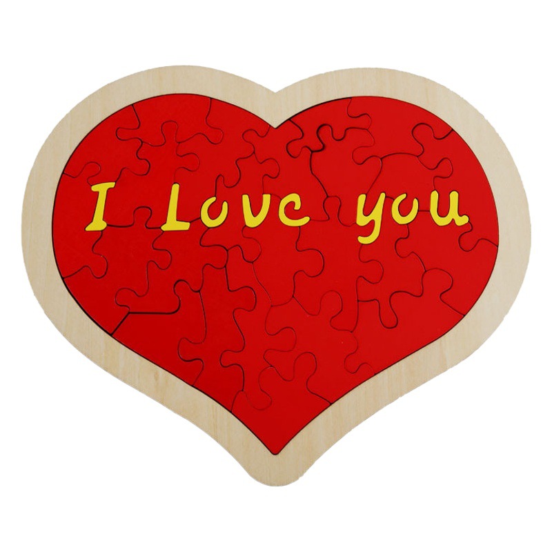 Rompecabezas de bloques de construcción en forma de corazón amor que amor rompecabezas 520 confesión Día de San Valentín Regalo de Cumpleaños rompecabezas de madera