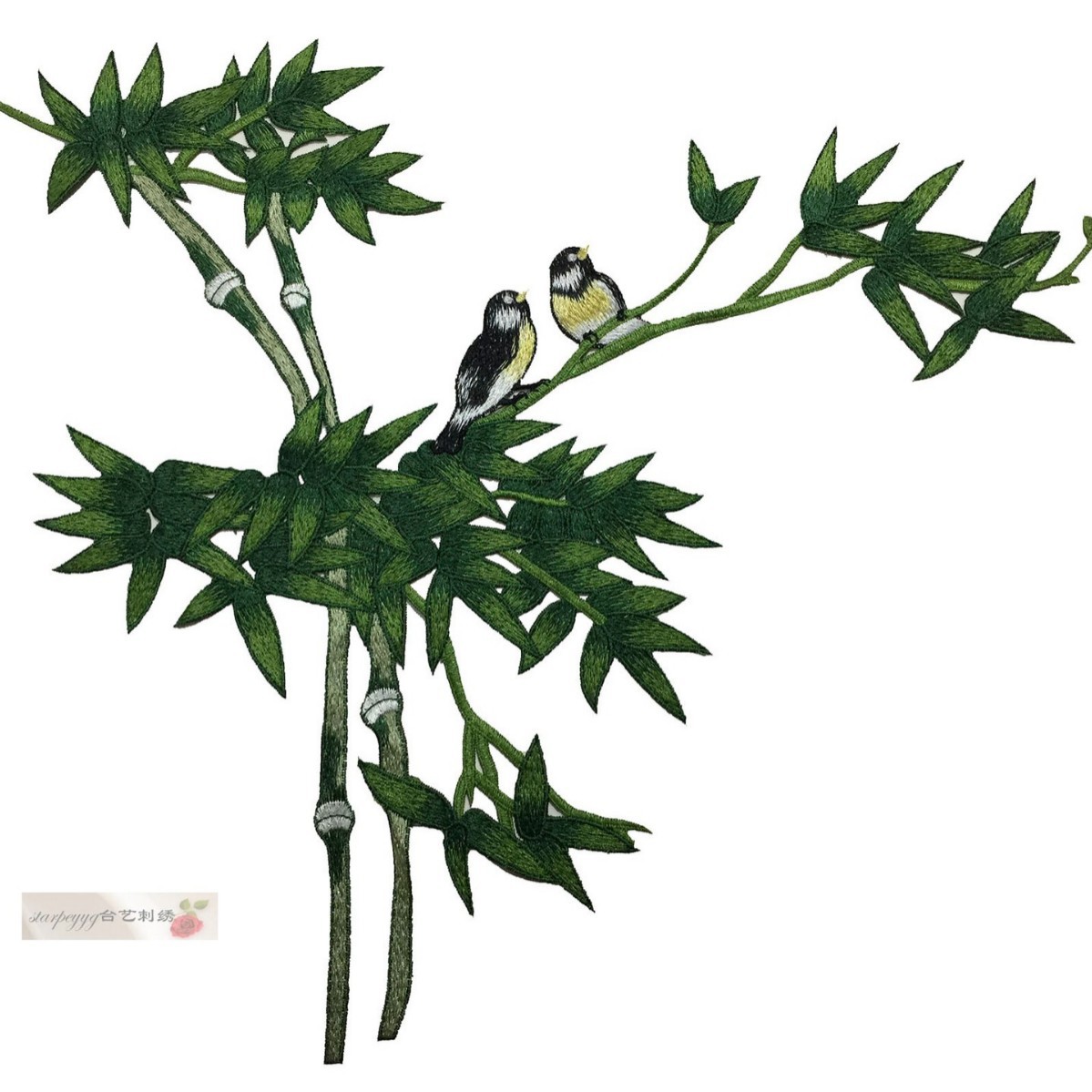 刺绣鸟花树叶时尚百搭超补衣服洞贴补丁贴牛仔DIY旗袍立体布贴花