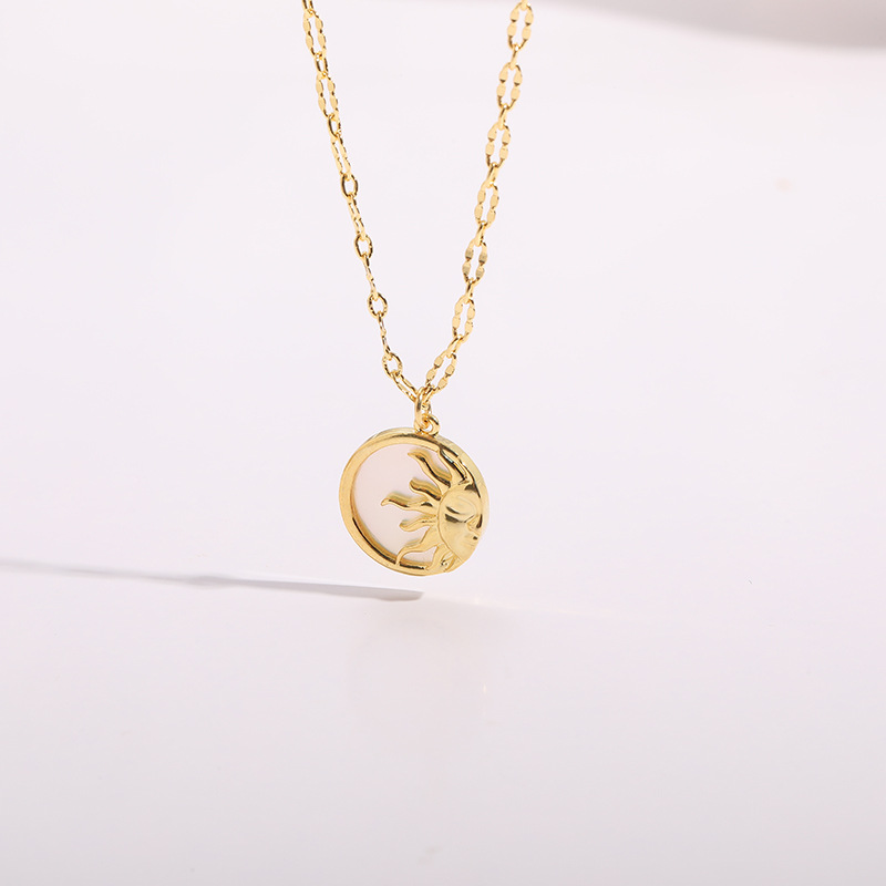 Fashion Sun Moon Copper Pendant Necklace Copper Necklaces