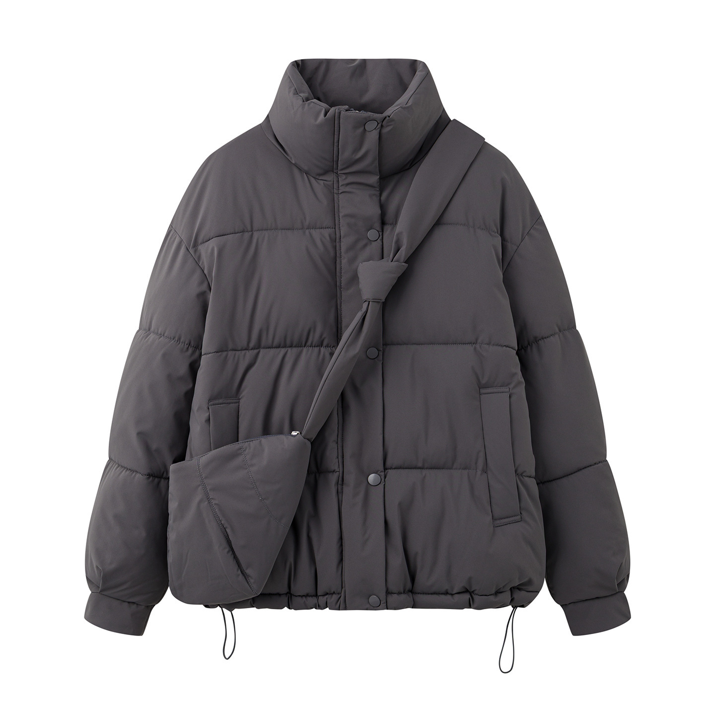 2025 otoño y invierno nuevo abrigo de algodón de pluma collar de color sólido abrigo de algodón cálido con abrigo de invierno abrigo abrigo