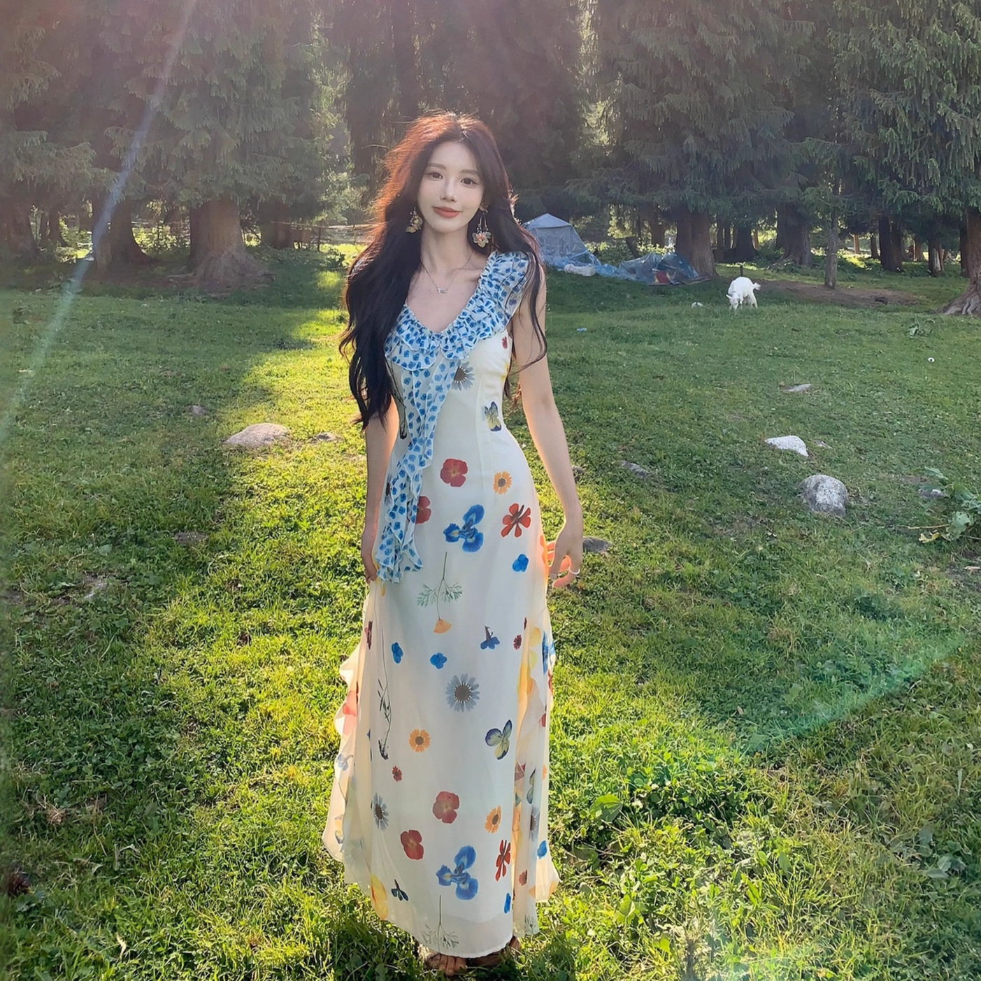 夏日绝美小裙子恋夏风穿搭海边度假沙滩裙森系多巴胺穿搭连衣裙女