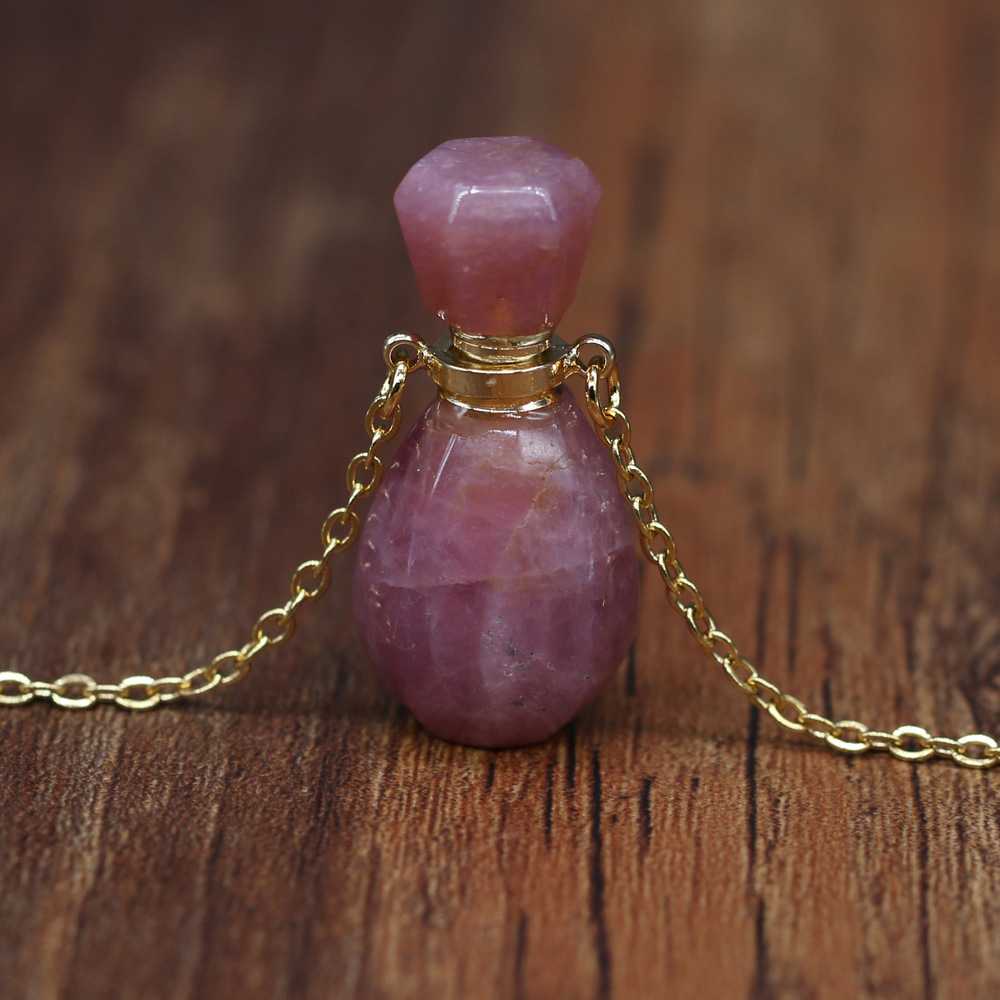 18g Weight Pendant Necklace Classification cable chain Chain Type 1 Piece Quantity Daily Occasion natural stone Material Perfume Bottle Pattern All Seasons Season Unisex Gender Classic Style Style Classic Style Perfume Bottle Natural Stone Cable Chain Pendant Necklace In Bulk 27